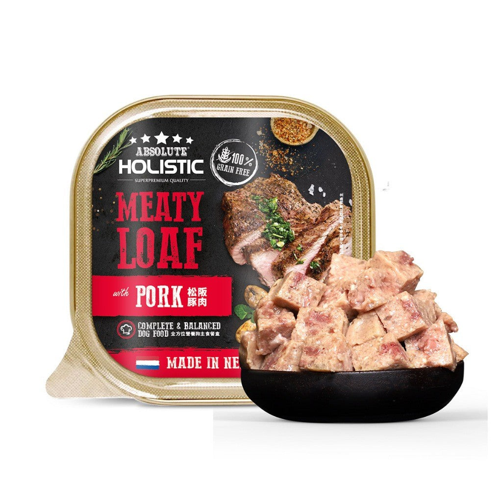 Absolute Holistic Meatloaf Dog Tray Food 100g | Salmon Lamb Duck | Wet Dog Food