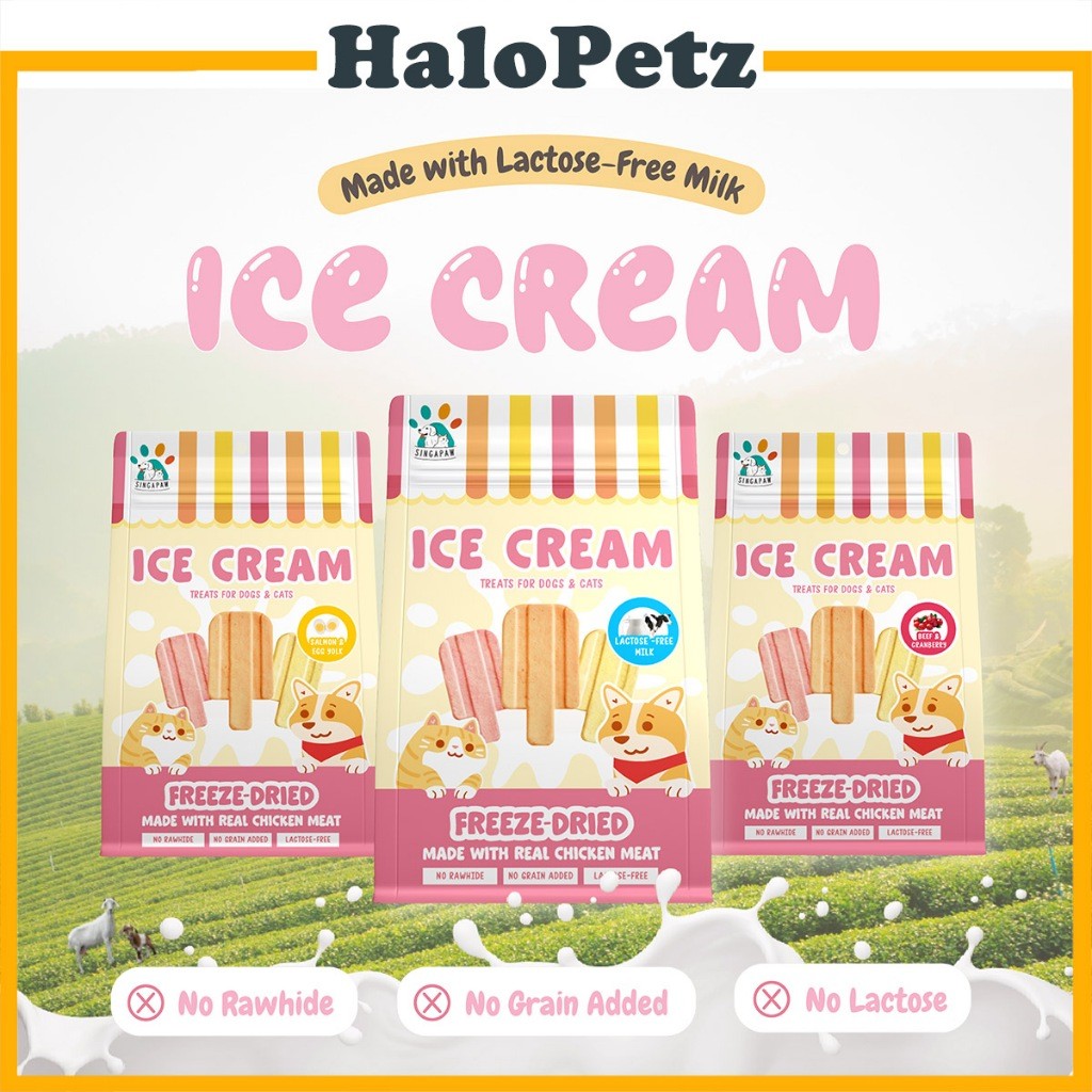 Singapaw Freeze Dried Waffles Ice Cream Treats 48g | Dog | Cats