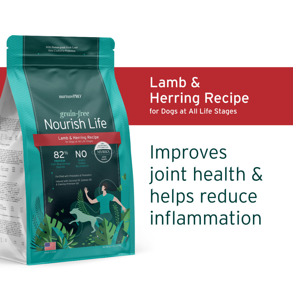 NurturePRO Nourish Life Grain-Free Dry Dog Food 11lbs | kibbles puppy chicken turkey lamb salmon