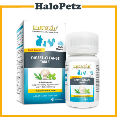 Natural Pet Digest & Cleanse Tablet for Small Animal | Rabbits/Guinea Pig 60 Tablets