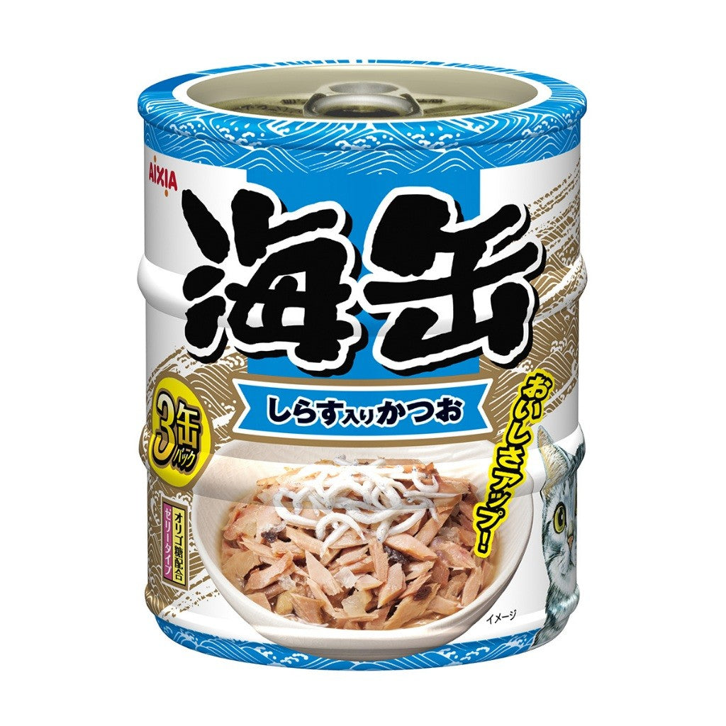 Aixia Umi-Can Mini Tuna Can Cat Food 60g x 3 - Tuna/ Tuna with Whitebait / Tuna with Chicken