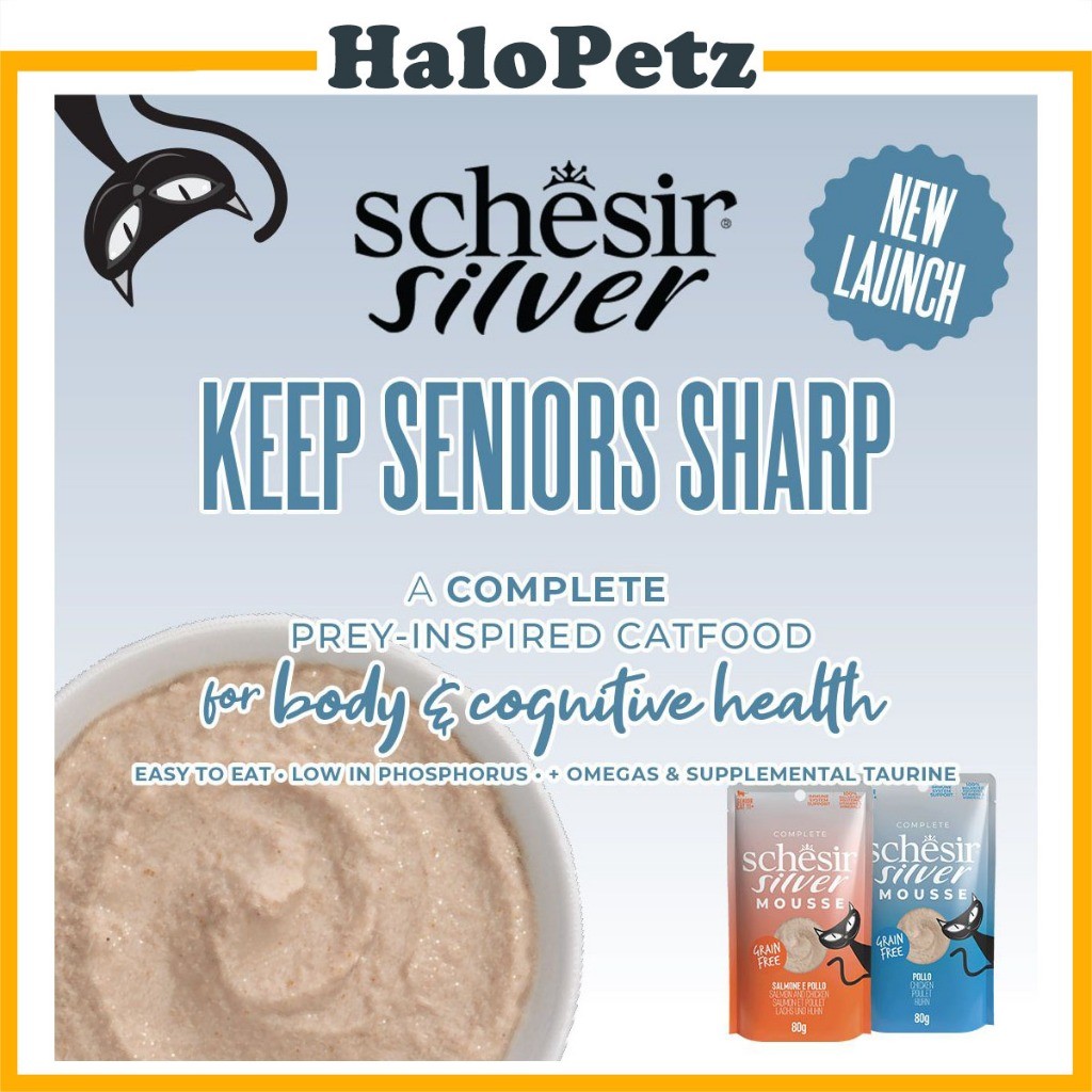 Schesir Silver Mousse Wet Cat Food Pouch for Senior Cats 80g