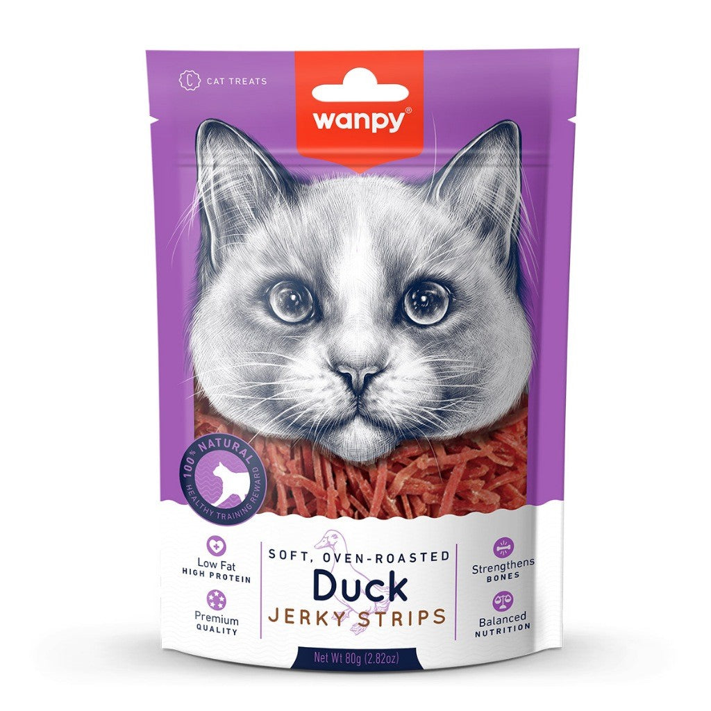 Wanpy - Oven Roasted Cat Treats 80g | Chicken | Duck | Codfish | Sushi | Sandwich | Jerky