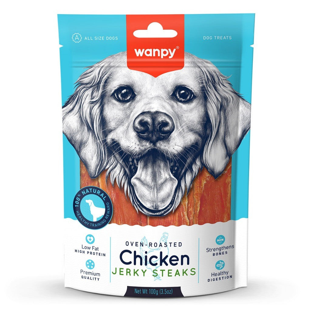 Wanpy Assorted Dog Treats | Jerky | Biscuit | Steaks | Strips | Slice | Sausage | Twist | Chicken Cheese Duck Beef