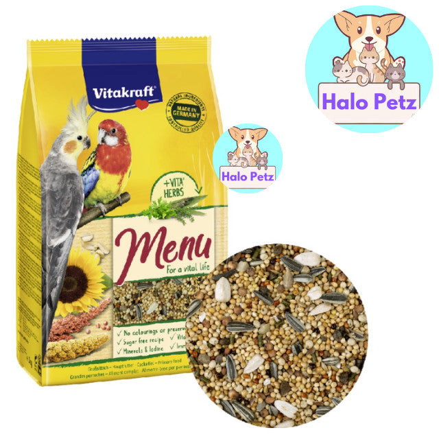 Vitakraft Menu Bird Food 1kg  | Budgie | Lovebird, Cockatiel | Canary | Parrot