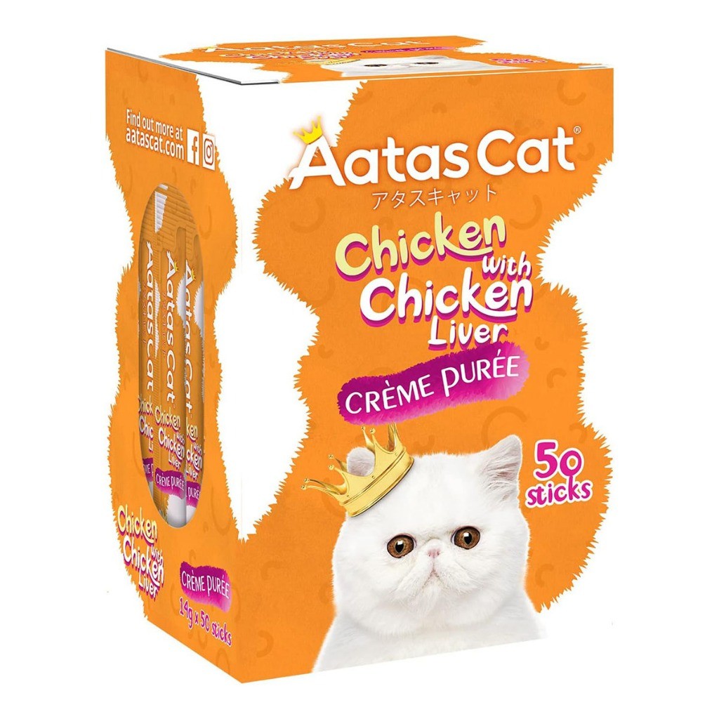 Aatas Cat Crème Purée Cat Treat Tub (50x14g Sticks)