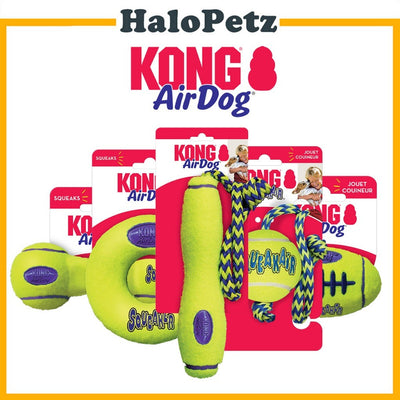 Kong AirDog Dog Toy | Donut, Football, Dumbbell, Stick & Ball | Squeaky Fetch Toys