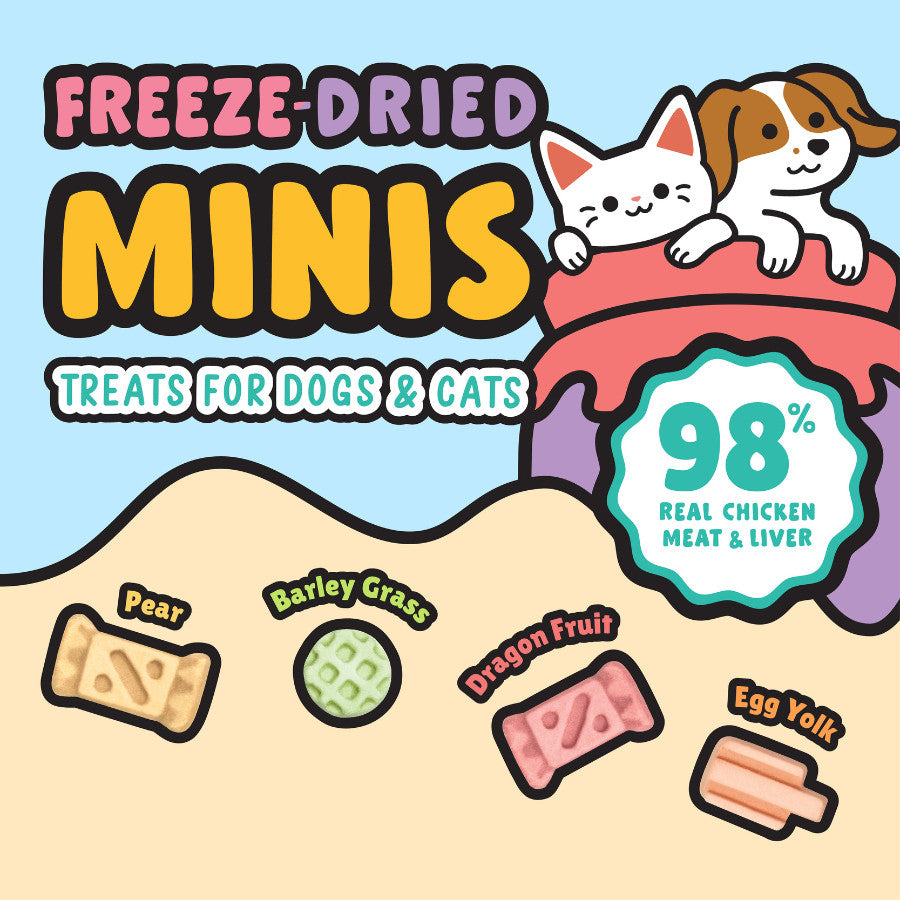[NEW] Singapaw Freeze-Dried Minis Snacks For Dogs & Cats - Lactose Free