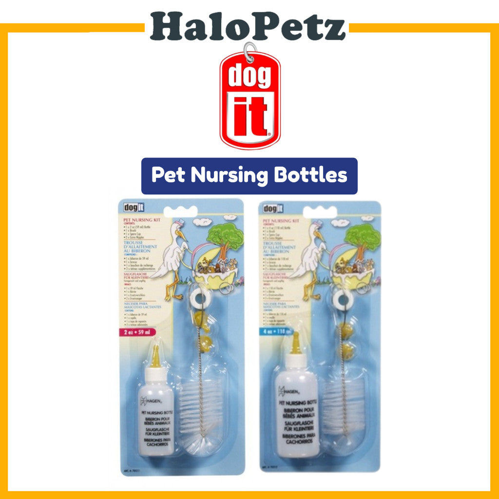 Dogit Pet Nursing Bottle 2oz & 4oz Feeding for Puppies & Kittens