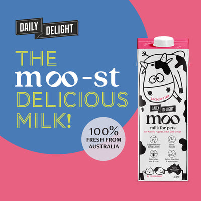 Daily Delight MOO Milk for Cat & Dog | Lactose-Free Pet Milk for All Life Stages | Grass-Fed Milk 1L
