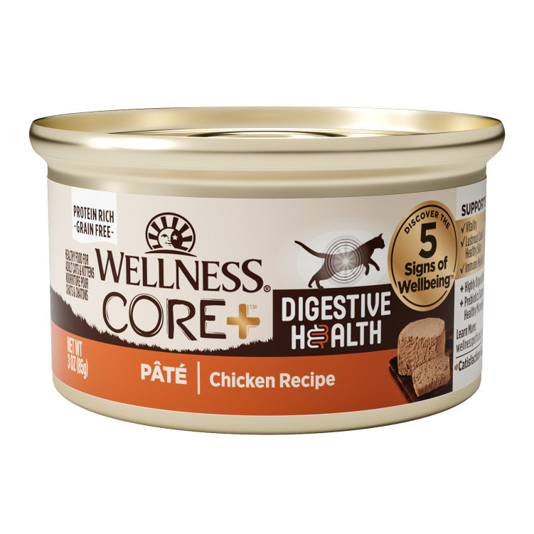 Wellness CORE Digestive Health Pâté Wet Cat Food 3oz | Gut Support with Prebiotics