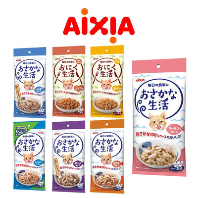 Aixia Fish & Meat Life - Wet Cat Foods 60g x 3