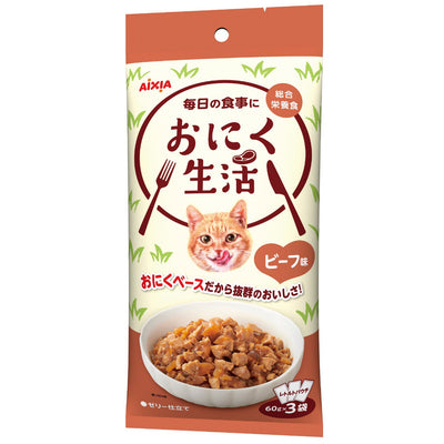 Aixia Fish & Meat Life - Wet Cat Foods 60g x 3