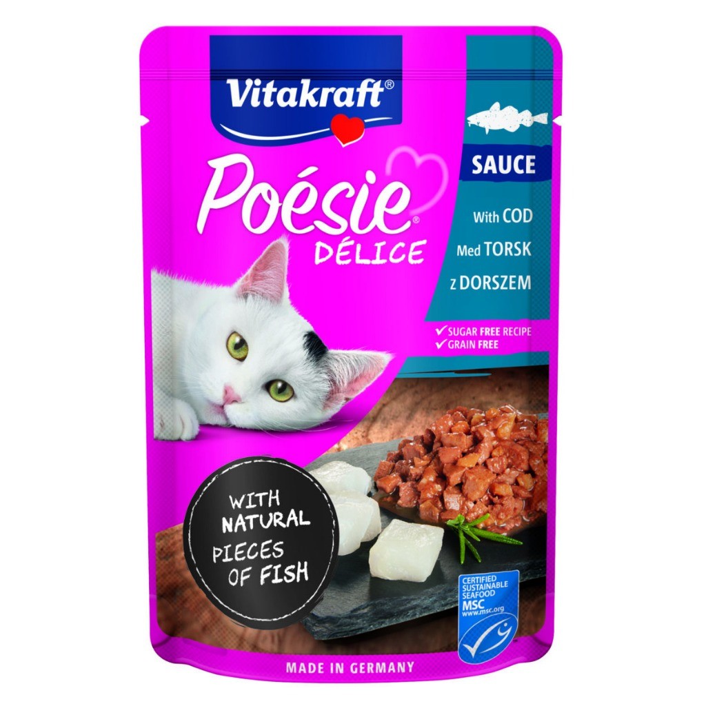 Vitakraft Poesie Delice Pouch 85g | Cat Complete Wet Food | Sauce | Jelly