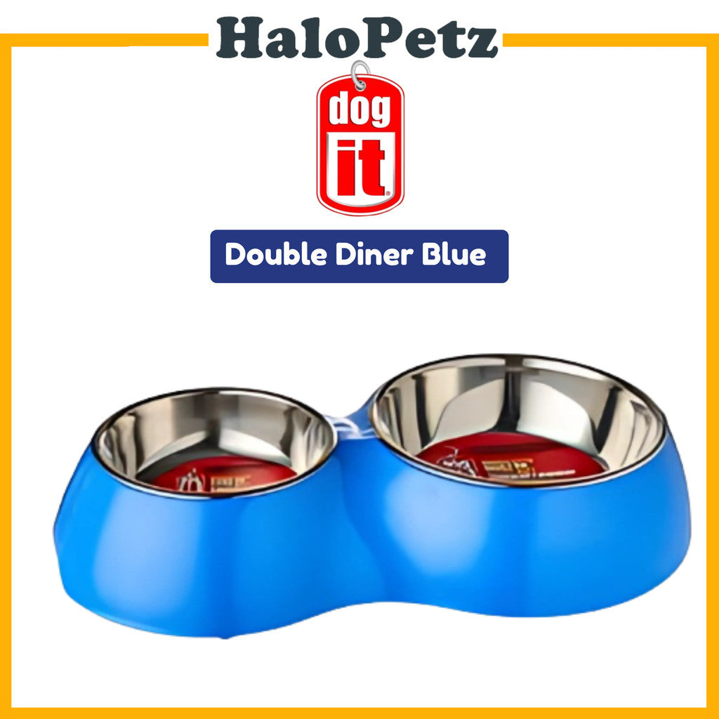 Dogit Double Diner Dish Bowl & feeders for Dog & Cat (Capacity: 350Ml & 160Ml)
