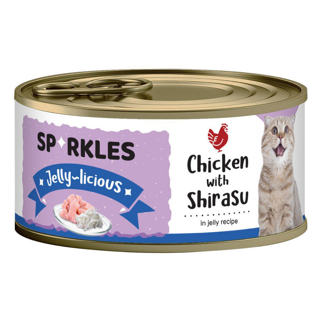 [24 Cans] Sparkles Cat Can 80g - Chicken, Gravy-licious, Jelly-licious -Tuna