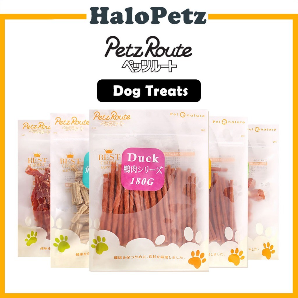 Petz Route Dog Treat 180g -| Beef, Duck, Pork, Lamb Jerky