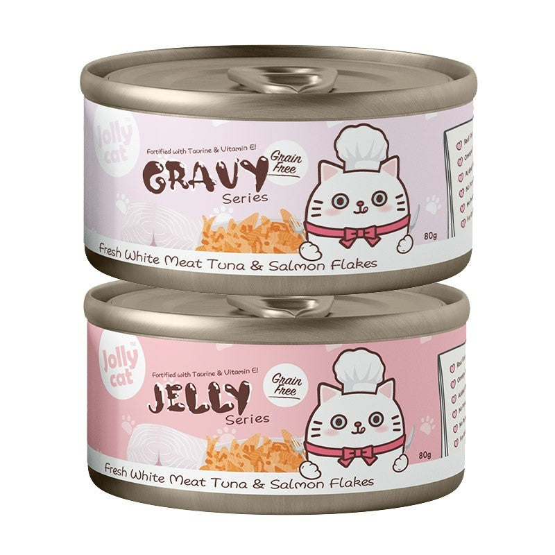 Jolly Cat Can Food Tuna in Gravy & Jelly 80g | Jollycat | Tuna, Salmon, Crab, Anchovy, Katsuobushi