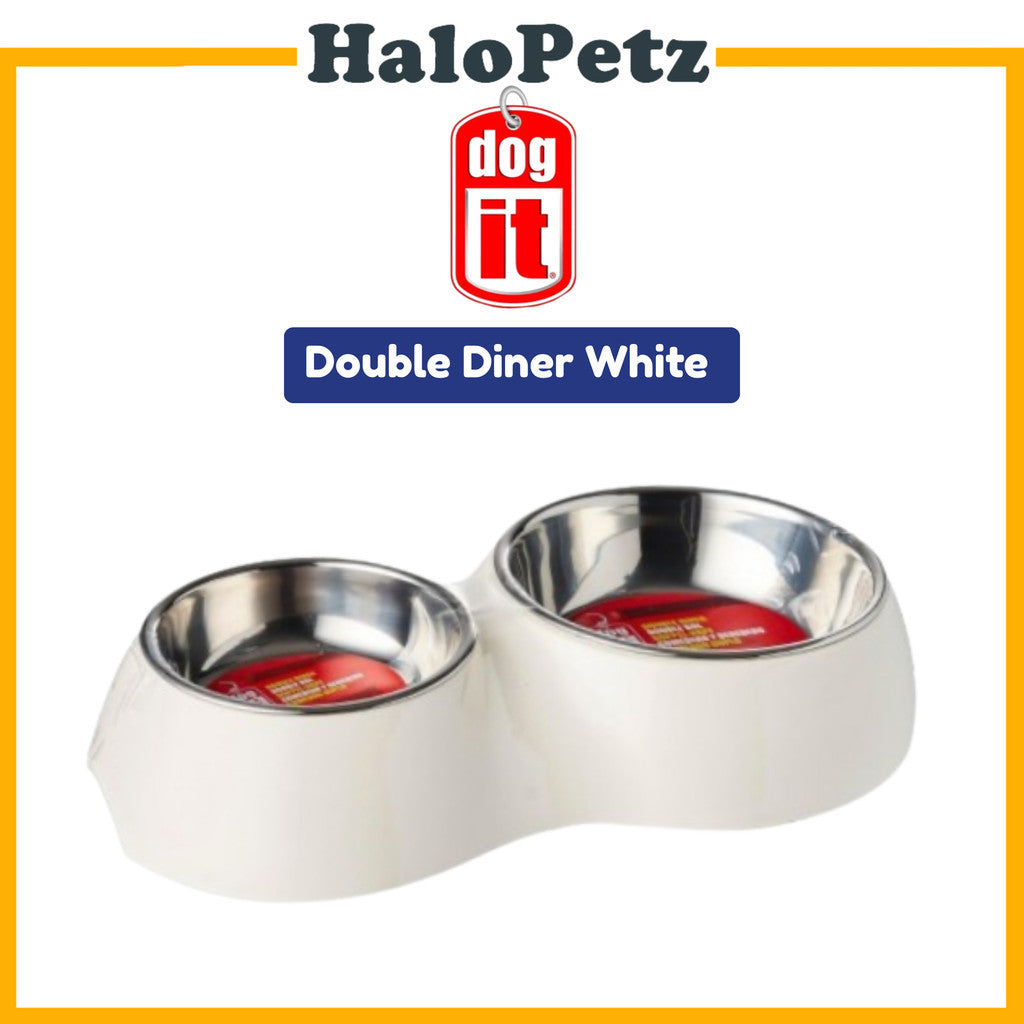 Dogit Double Diner Dish Bowl & feeders for Dog & Cat (Capacity: 350Ml & 160Ml)