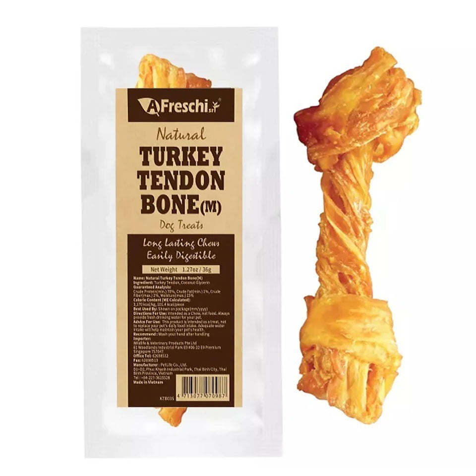 AFreschi Turkey Tendon Dog Treat (M) | Bone Chew
