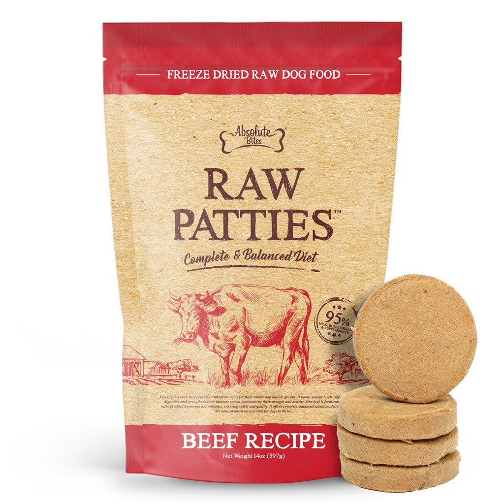 Absolute Bites Freeze Dried Raw Patties Dog Food 14oz