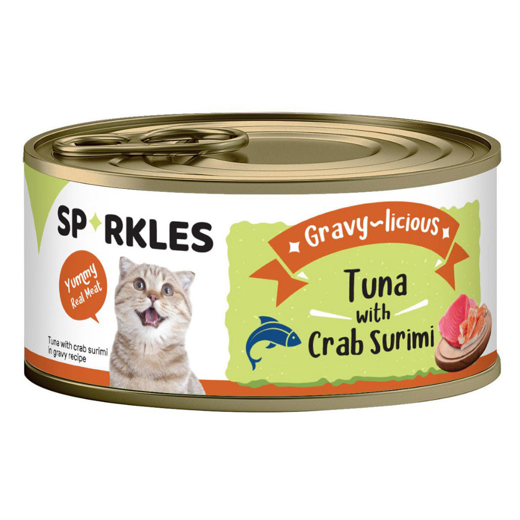 [24 Cans] Sparkles Cat Can 80g - Chicken, Gravy-licious, Jelly-licious -Tuna