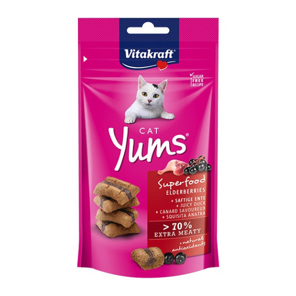 Vitakraft Cat Yums & Crispy Crunch Treats Snacks -Salmon Chicken Cat Grass | Dental Care, Anti-Hairball, Cheese, Salmon