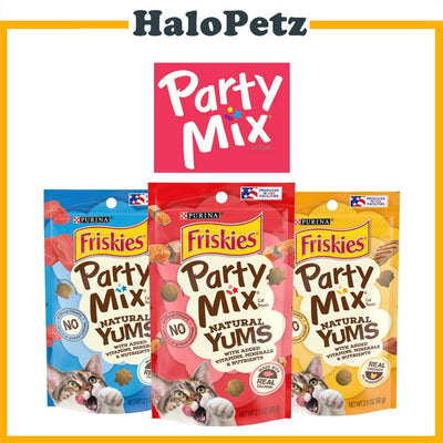 Friskies Party Mix Natural Yums Cat Treats 60g Tuna, Chicken, Salmon