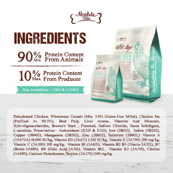 Absolute Bites Cat Wild Age Dry Food | Life Stage Nutrition for Cats