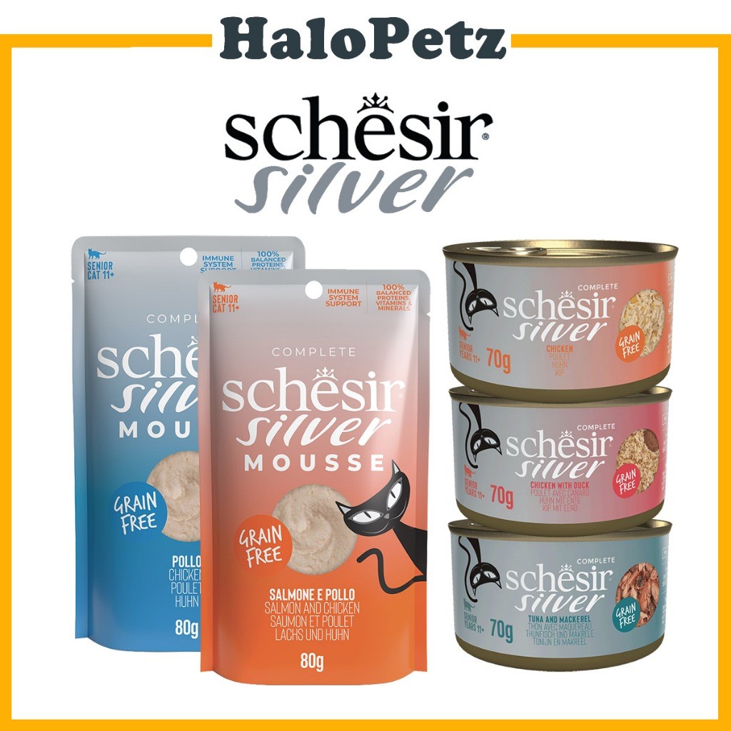 Schesir Silver Mousse Wet Cat Food Pouch for Senior Cats 80g