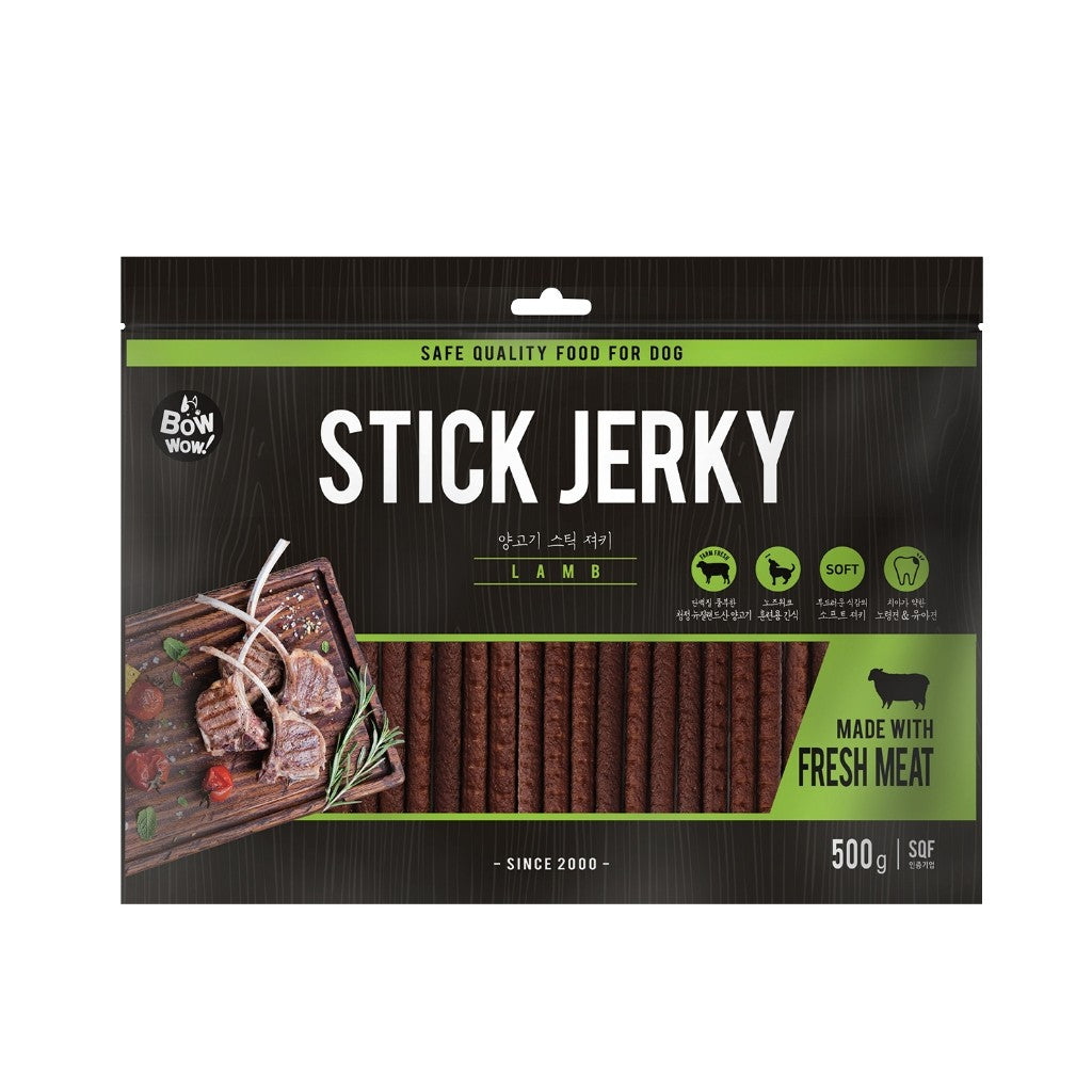 Bow Wow Stick Jerky  Dog Treats 500g | Lamb, Beef