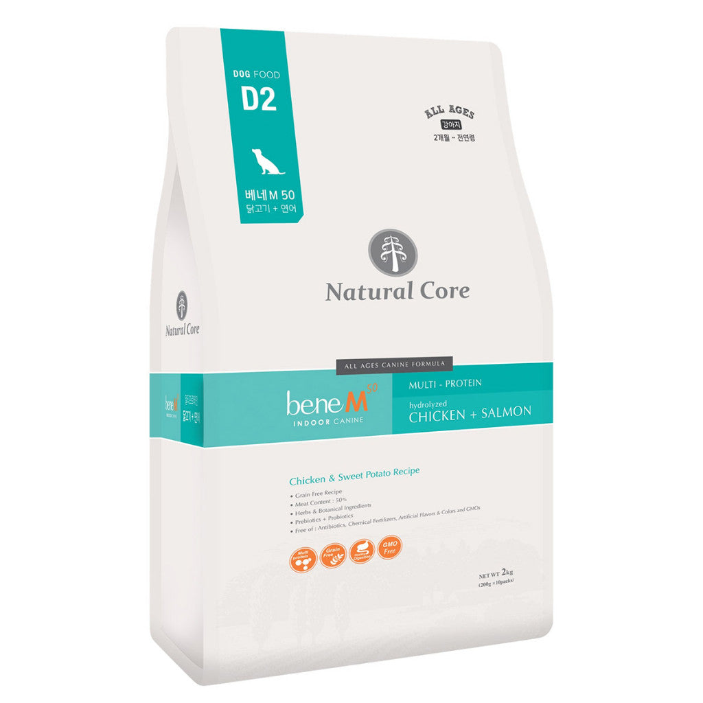 Natural Core Organic Dog Food -Salmon, Puppy, Bene M50 Vegetarian, Lamb