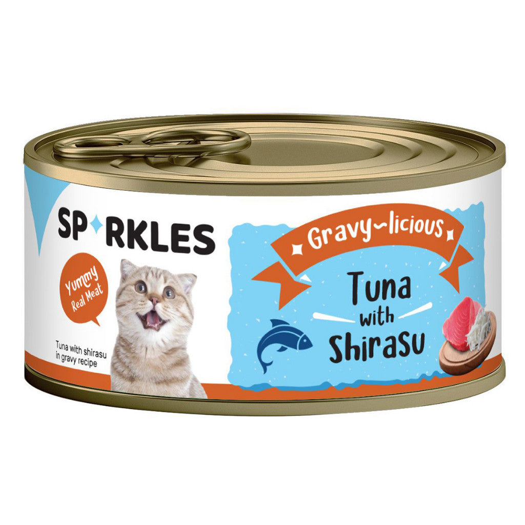 [24 Cans] Sparkles Cat Can 80g - Chicken, Gravy-licious, Jelly-licious -Tuna