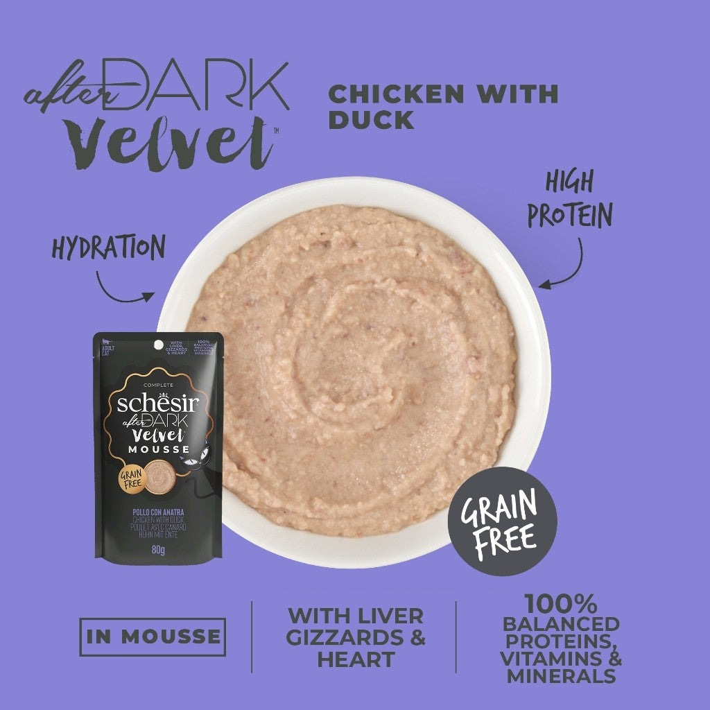 Schesir After Dark Wet Food for Adult Cats 80g - Broth, Pate, Mousse