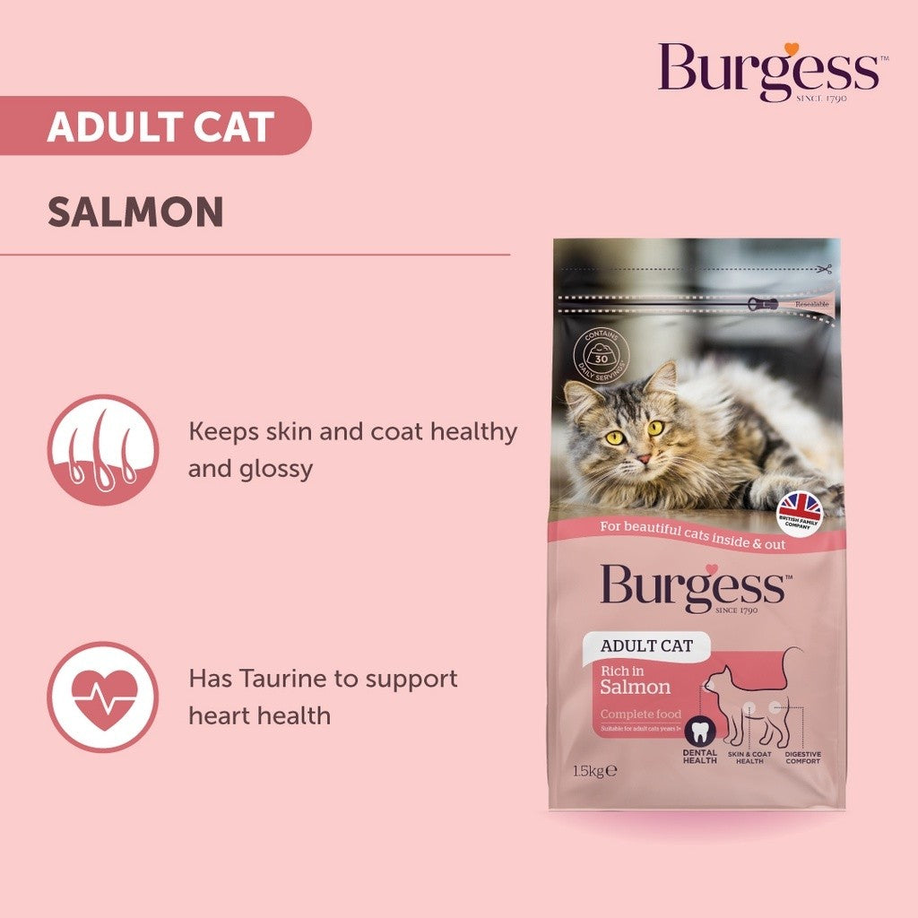 Burgess Dry Cat Food 1.4kg/1.5kg | Kibbles, Indoor Cat, Adult Cat, Kitten, Mature Cat, Senior Cat, Neutered Cat