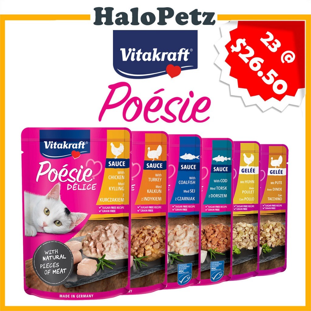 Vitakraft Poesie Delice Pouch 85g | Cat Complete Wet Food | Sauce | Jelly