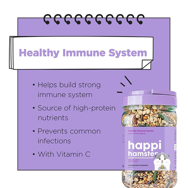 Happi Hamster Fortified Nutritional Diet for Hamsters 600g | Complete Hamster Food