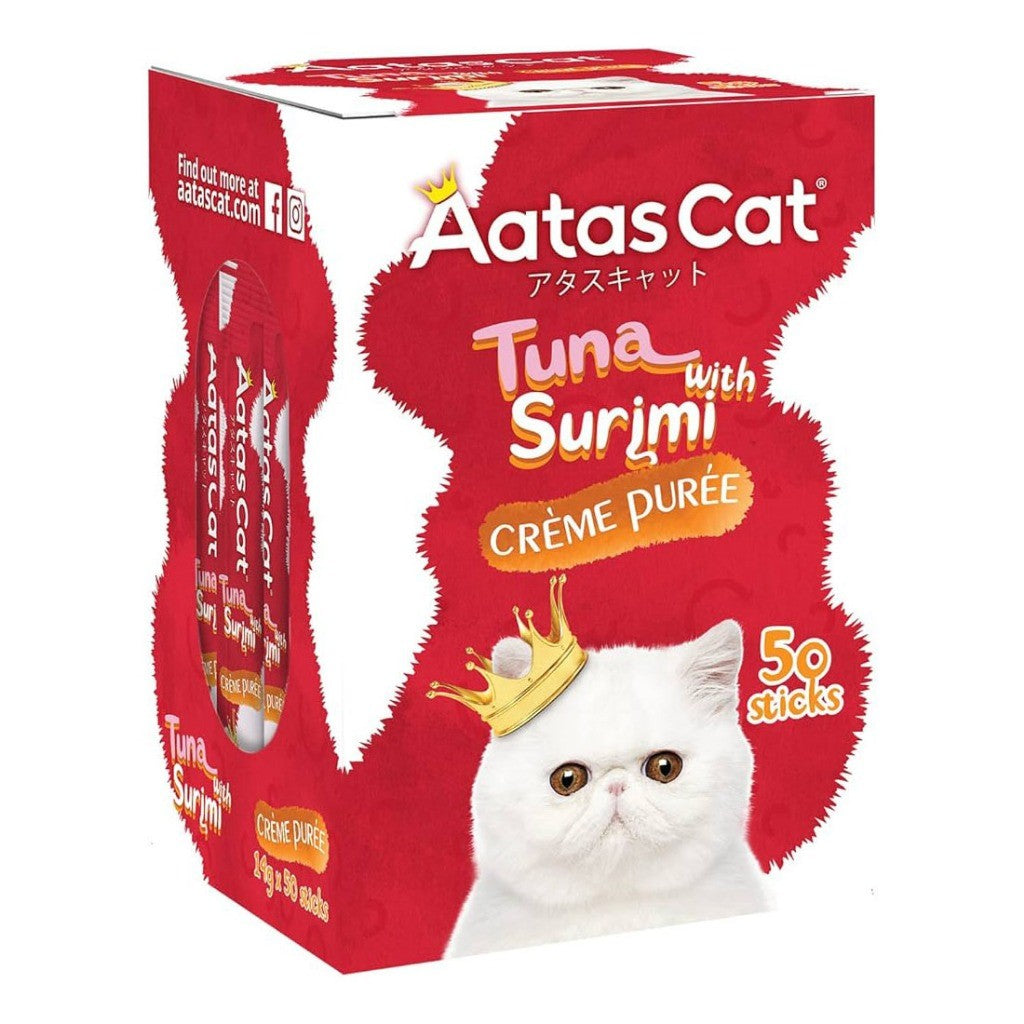 Aatas Cat Crème Purée Cat Treat Tub (50x14g Sticks)