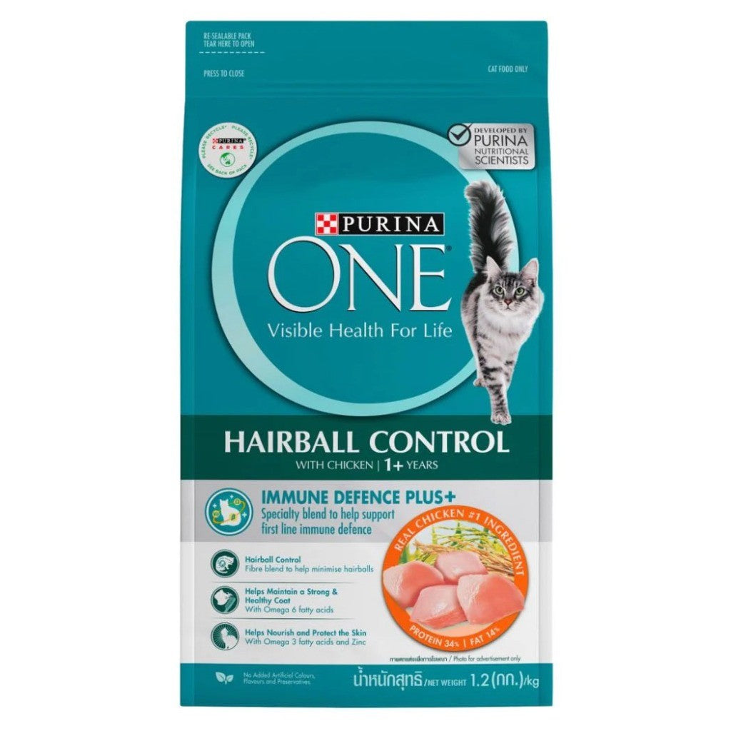 Purina ONE Cat Dry Food Kibbles 1.2kg | Hairball, Urinary, Kitten, Adult Salmon