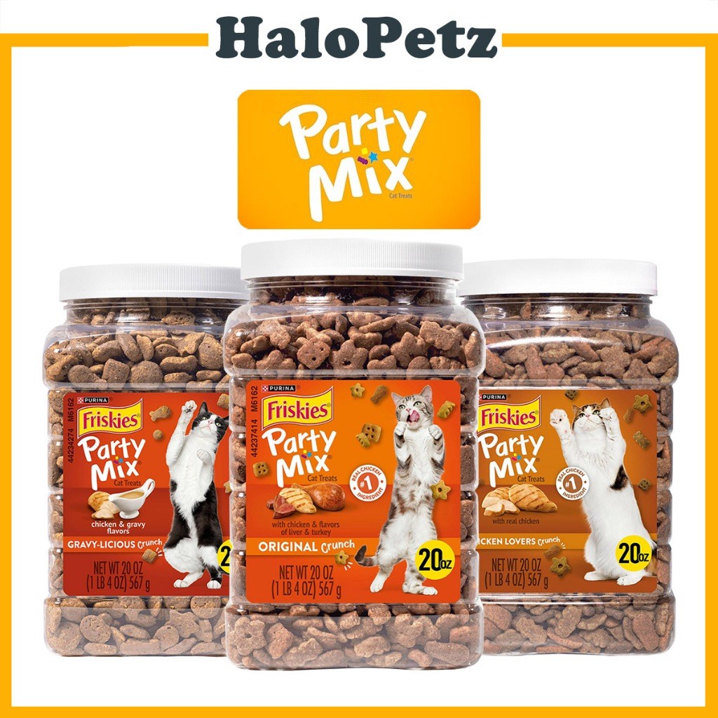 Friskies Party Mix Cat Treats Tub 20oz | Chicken | Gravy-licious