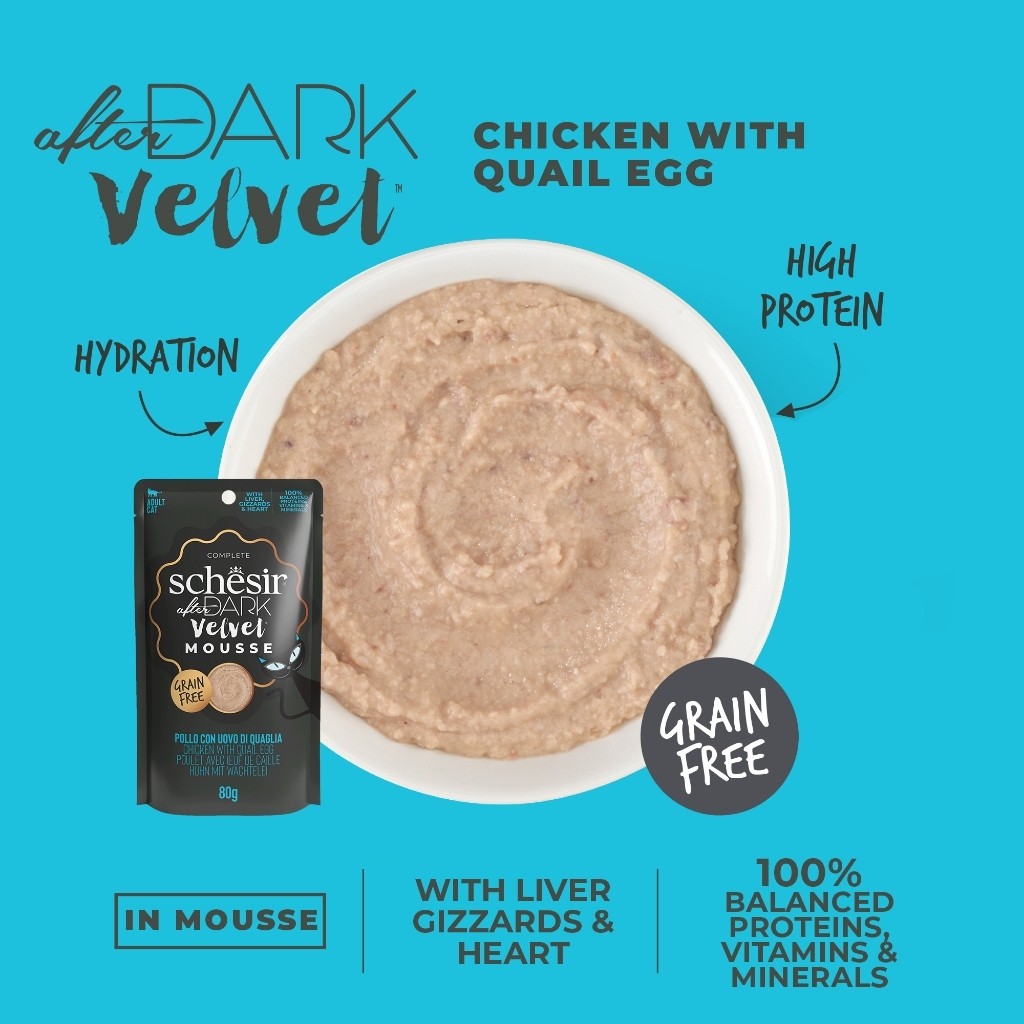 Schesir After Dark Wet Food for Adult Cats 80g - Broth, Pate, Mousse