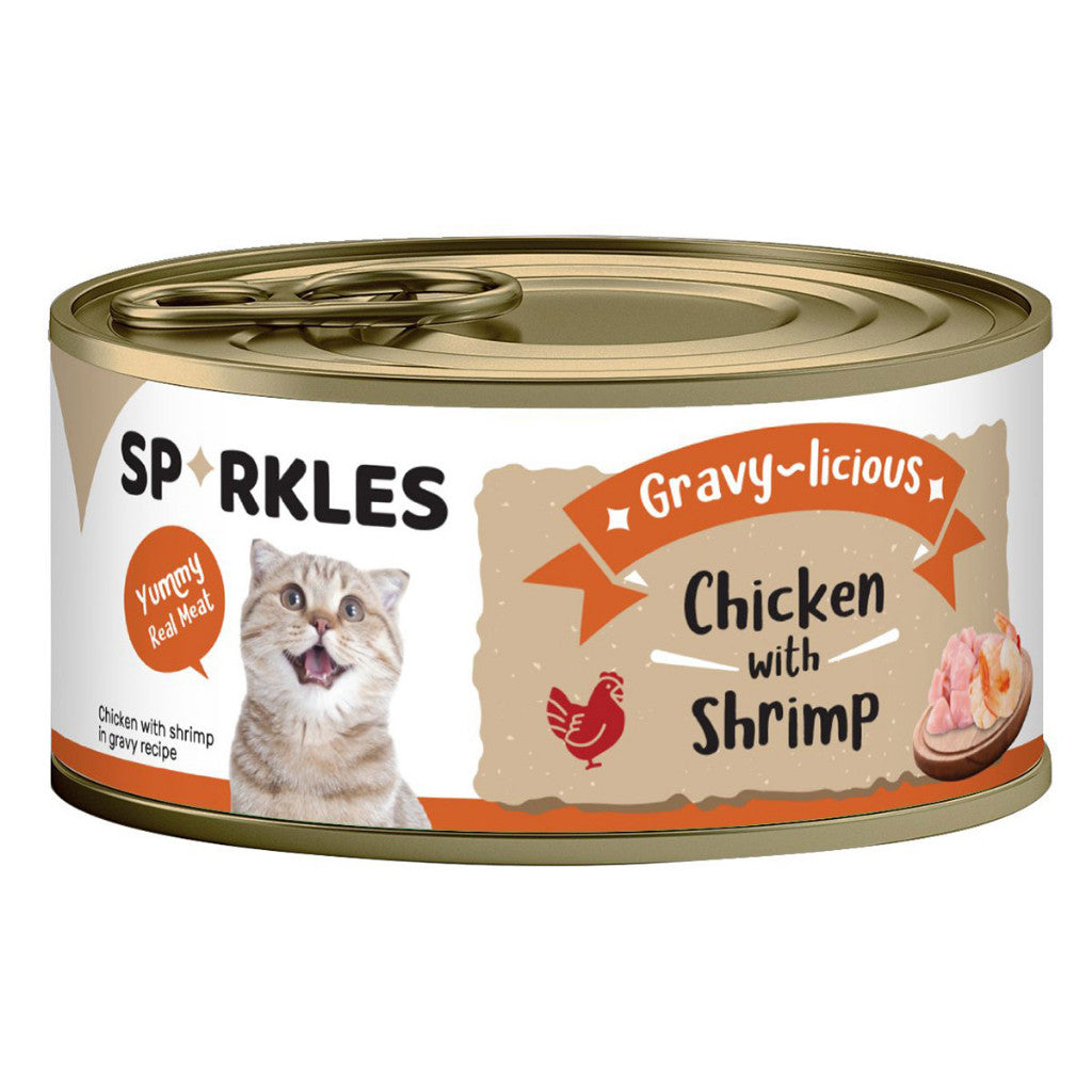 [24 Cans] Sparkles Cat Can 80g - Chicken, Gravy-licious, Jelly-licious -Tuna