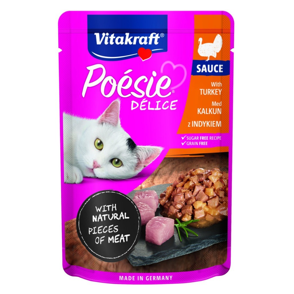 Vitakraft Poesie Delice Pouch 85g | Cat Complete Wet Food | Sauce | Jelly