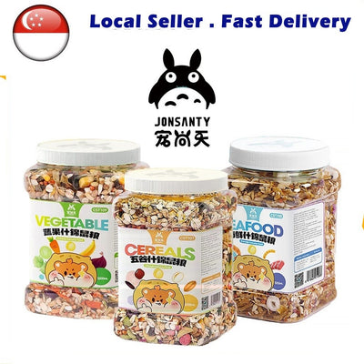 Jonsanty Hamster Food Cereal Seafood Vegetable Mix Formula 1200ml