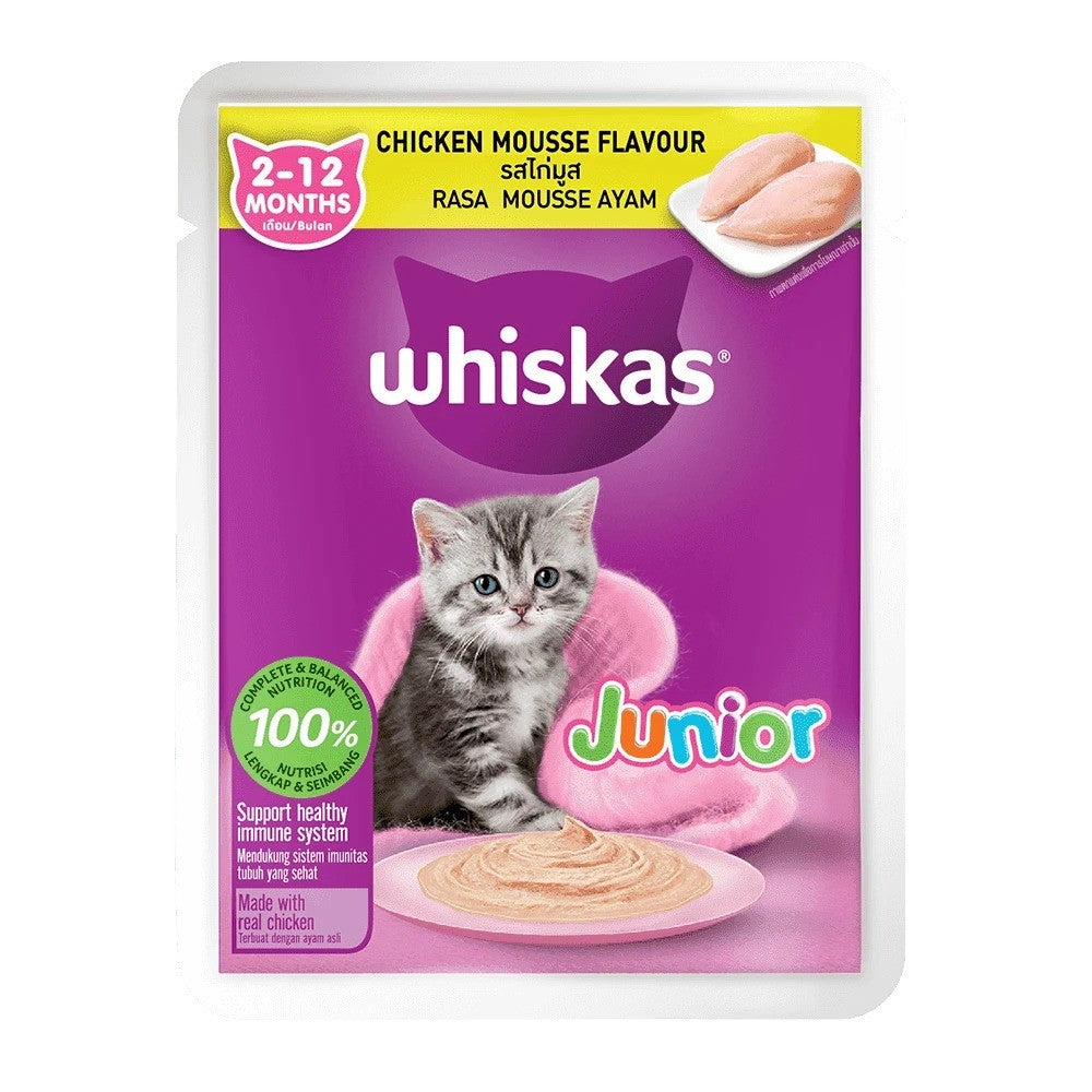 Whiskas Cat Pouch 80g | Senior  Kitten | Adult | Junior | Senior | Tasty Mix | Mackerel Tuna Chicken Salmon