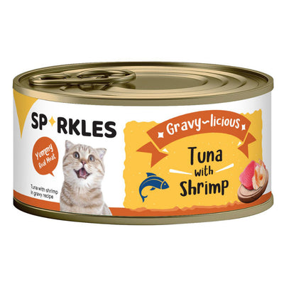 [24 Cans] Sparkles Cat Can 80g - Chicken, Gravy-licious, Jelly-licious -Tuna