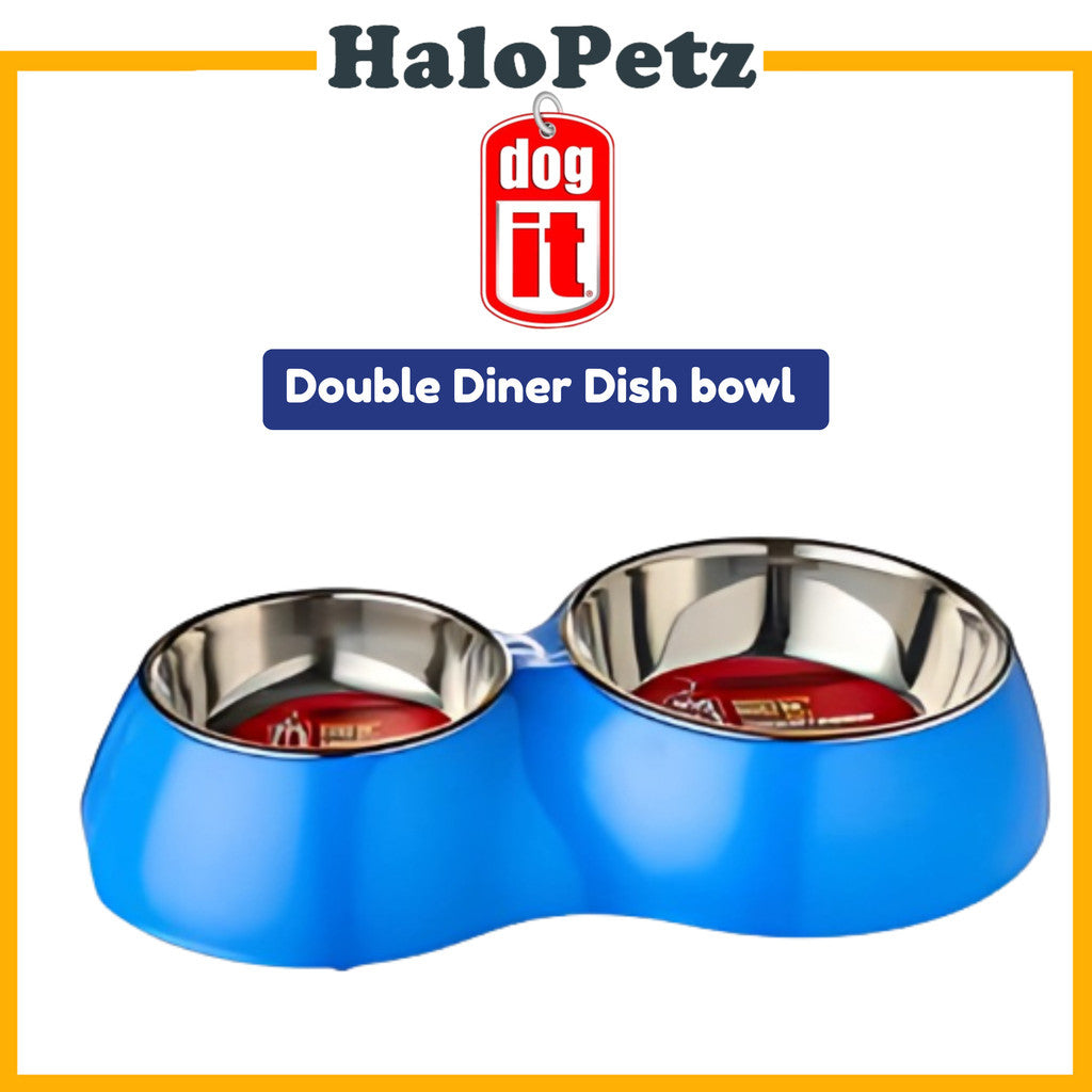 Dogit Double Diner Dish Bowl & feeders for Dog & Cat (Capacity: 350Ml & 160Ml)