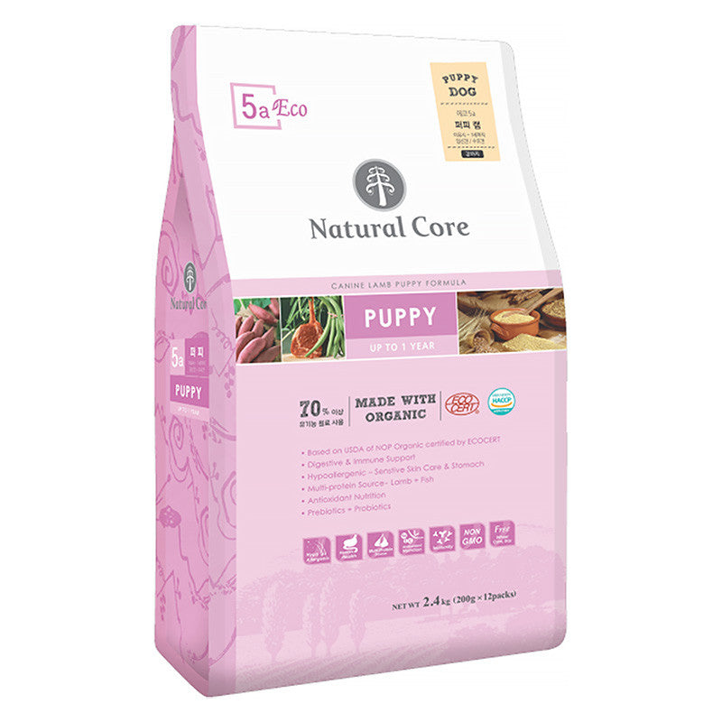 Natural Core Organic Dog Food -Salmon, Puppy, Bene M50 Vegetarian, Lamb