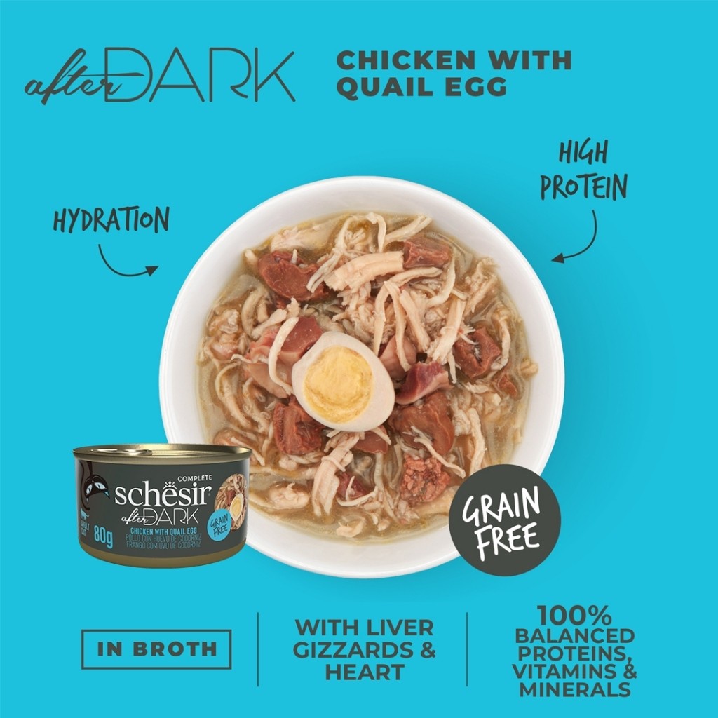 Schesir After Dark Wet Food for Adult Cats 80g - Broth, Pate, Mousse