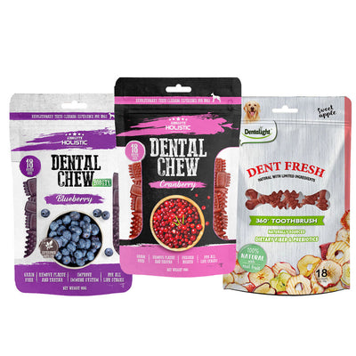 Absolute Holistic, Dentalight & Happi Doggy Dog Dental Chew Value Pack | Oral Care Bundle